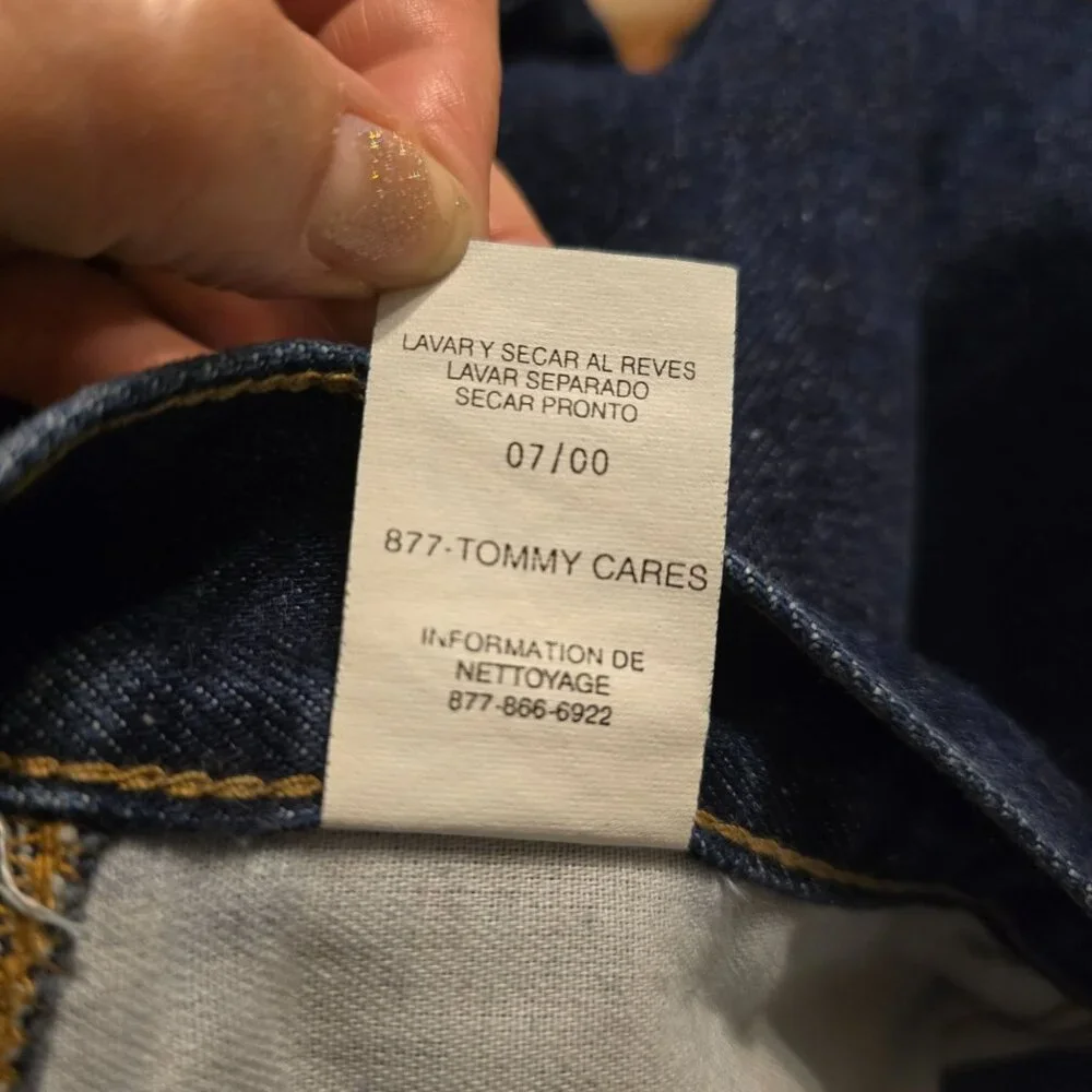 Y2K Tommy Hilfiger Mens Dark Denim Carpenter Jeans 38 Tool Pockets Relaxed 2000